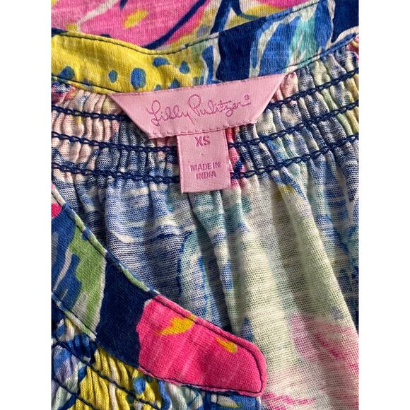 LILLY PULITZER Essie Sleeveless Tank Top TIGER LILLY Print XSMALL Cotton Preppy - Picture 6 of 7